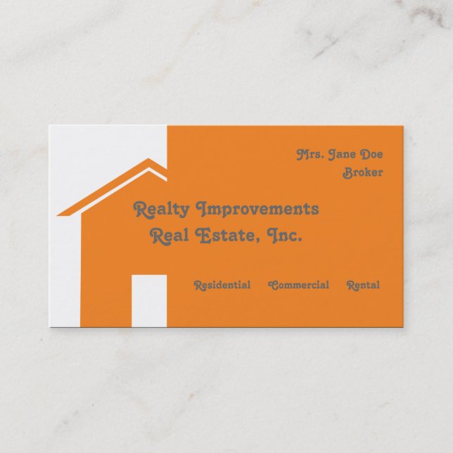 Abstract House Real Estate Business Card (Front)