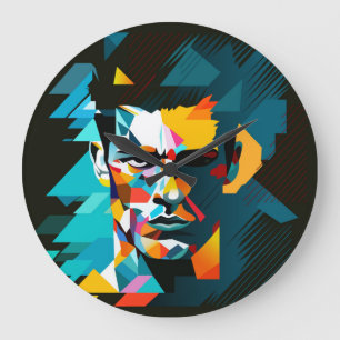 Abstract human face large clock