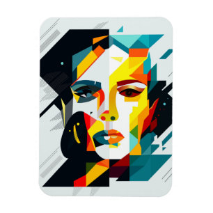 Abstract human face magnet
