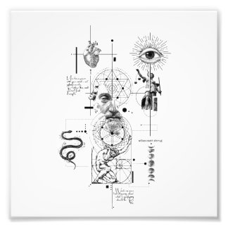Abstract Human Mind, Eye & Heart Illustration Photo Print