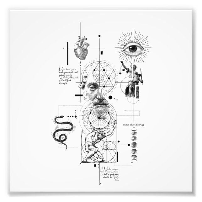 Abstract Human Mind, Eye & Heart Illustration Photo Print (Front)