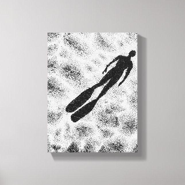 Abstract Human Silhouette – Modern Black & White A Canvas Print (Front)