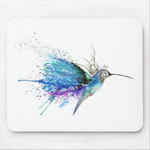 Abstract Hummingbird Mouse Mat