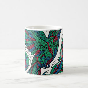 Abstract Hummingbird Nectar Jewel Line Coffee Mug