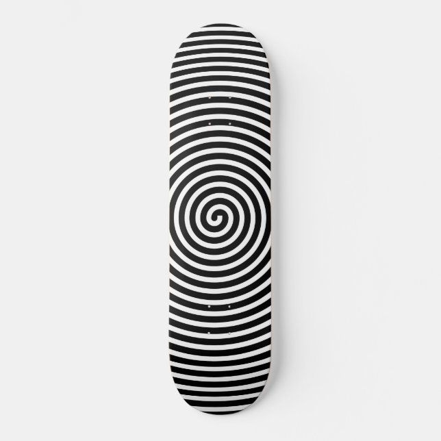 Abstract Hypnotised Black White Skateboard (Front)
