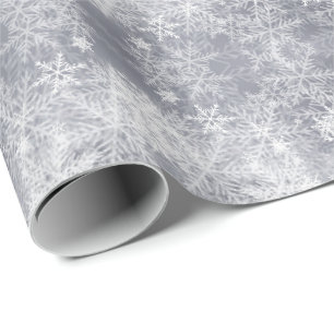 Abstract Ice Grey Winter Pattern, Wrapping Paper