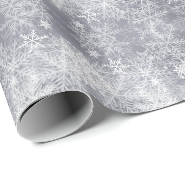 Abstract Ice Grey Winter Pattern, Wrapping Paper (Roll Corner)