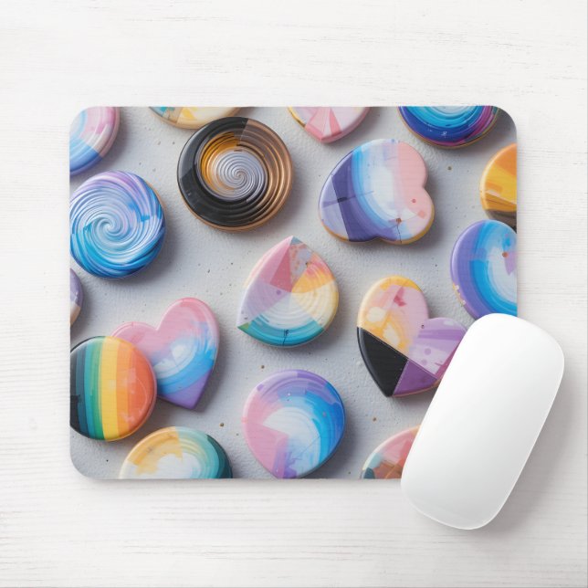 Abstract Identity Tokens Mouse Mat (With Mouse)