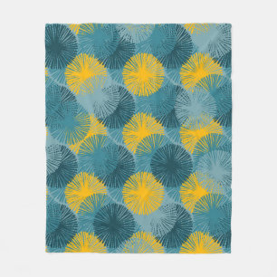 Abstract Ikat and boho style handcraft fabric patt Fleece Blanket