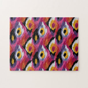 Abstract Ikat Pattern Colourful Jigsaw Puzzle