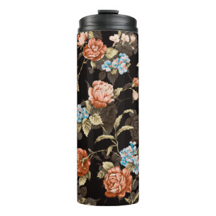 abstract illustration drawn floral seamless patter thermal tumbler