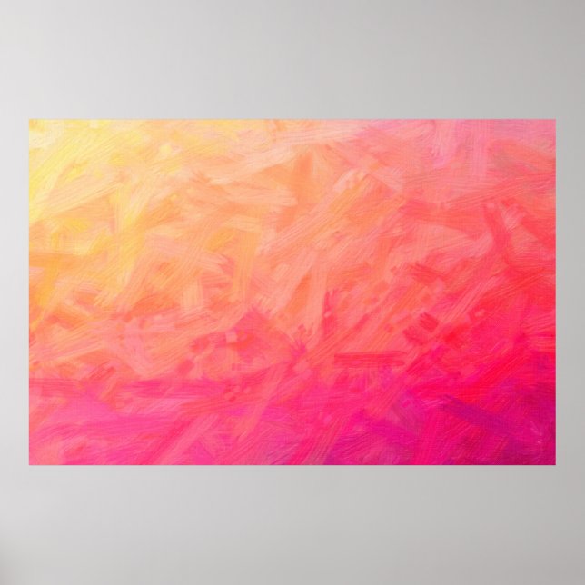 Abstract illustration of pink, yellow Bristle Brus Poster (Front)
