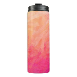 Abstract illustration of pink, yellow Bristle Brus Thermal Tumbler