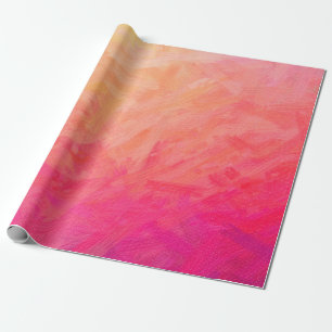Abstract illustration of pink, yellow Bristle Brus Wrapping Paper