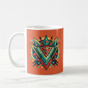 Abstract Illustration with Tribal Geometric Shapes Coffee Mug