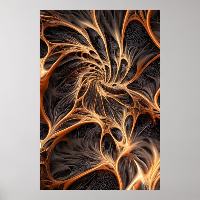 Abstract image - 3D Fractal, digital art, braun Poster (Front)
