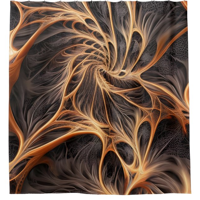 Abstract image - 3D Fractal, digital art, braun Shower Curtain (Front)