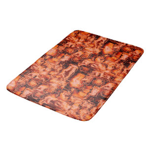 Abstract image in mosaic sculpted, in coral tones bath mat