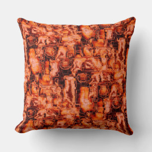 Abstract image in mosaic sculpted, in coral tones cushion
