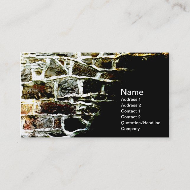 abstract image of a stone wall and mortar business card (Front)