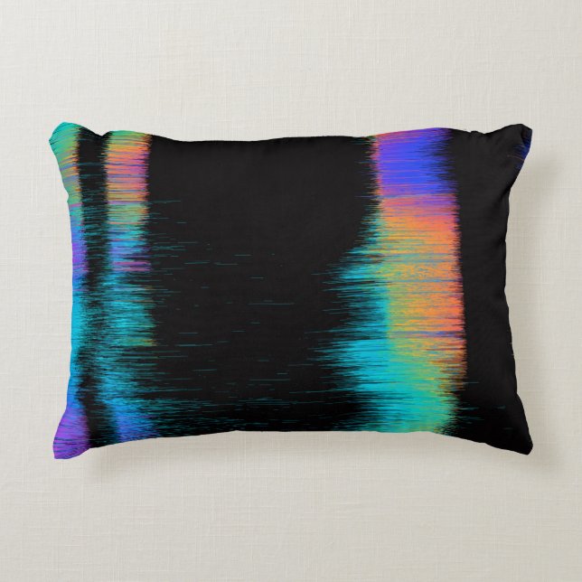 Abstract image of glitched LED screen. Broken vide Decorative Cushion (Front)