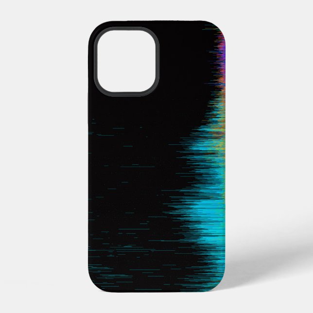 Abstract image of glitched LED screen. Broken vide iPhone Case (Back)