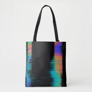 Abstract image of glitched LED screen. Broken vide Tote Bag