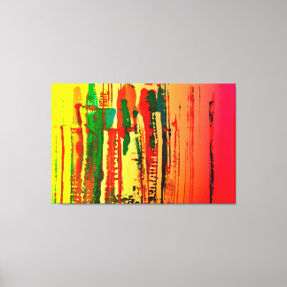 abstract image with stripes red, yellow, green, canvas print