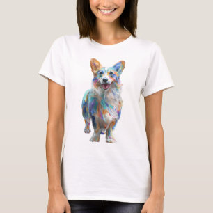 Abstract Impressionist Colourful Corgi Women T-Shirt