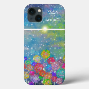 Abstract impressionist field of flowers iPhone 13 case