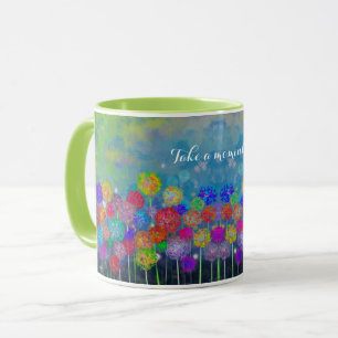 Abstract impressionist field of flowers  mug