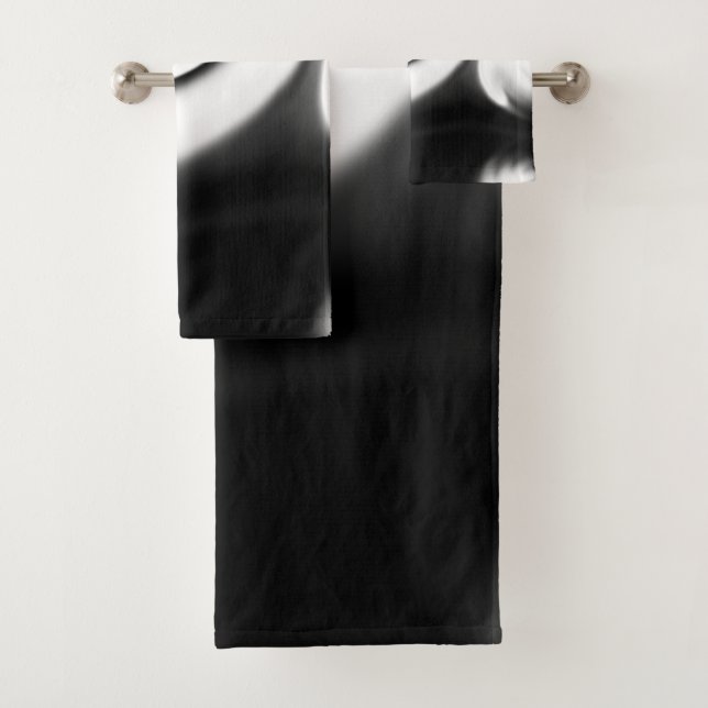Abstract in Black and white Bath Towel Set (Insitu)