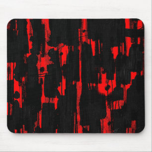 Abstract in Black - Red Mouse Mat