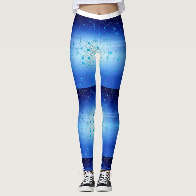 Abstract in Blue #1 Leggings (Front)