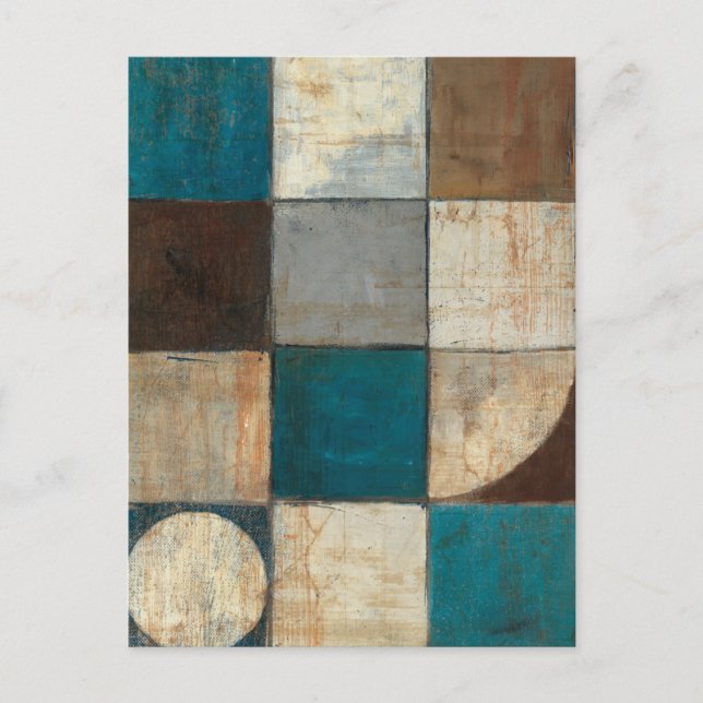 Abstract in Blue and Brown Postcard (Front)