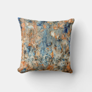 Abstract in Blue and Orange Cushion