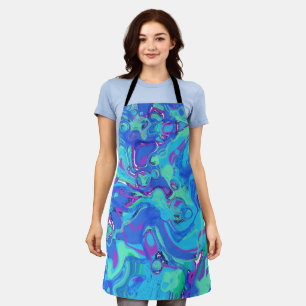 Abstract In Blues, Greens, & Purples Apron