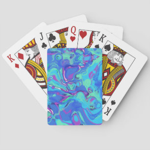 Abstract In Blues, Greens, & Purples Playing Cards