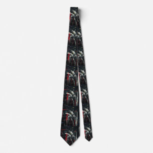 Abstract in dark colours tie