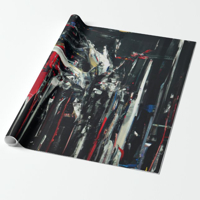 Abstract in dark colours wrapping paper (Unrolled)