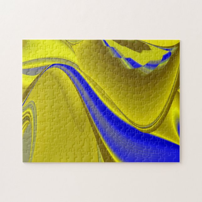 abstract in gold-yellow blue jigsaw puzzle (Horizontal)
