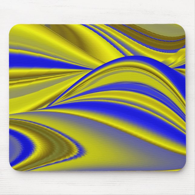 Abstract in gold-yellow blue mouse mat (Front)