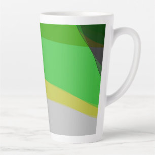 Abstract In Green And Yellow 1004 Latte Mug