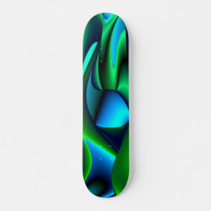 Abstract in green blue black skateboard