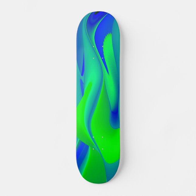 Abstract in green blue skateboard (Front)