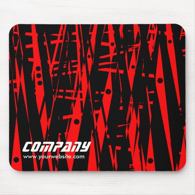 Abstract in Red and Black, Business Mouse Mat (Front)