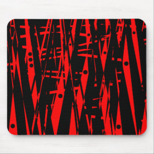 Abstract in Red and Black Mouse Mat