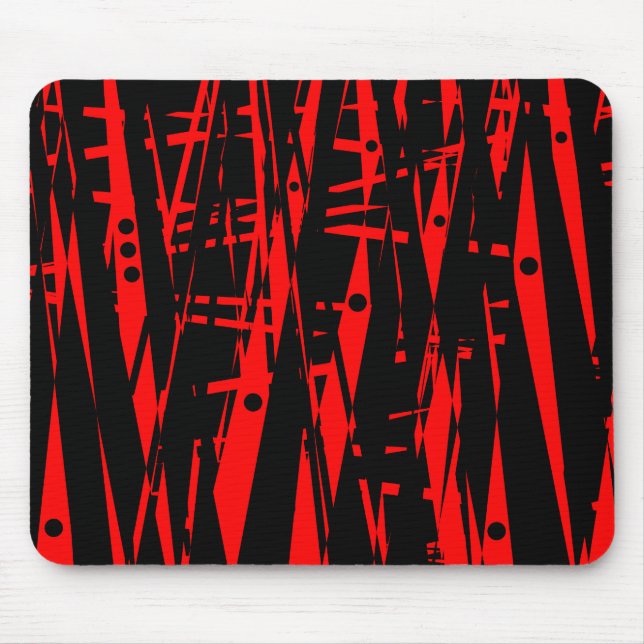 Abstract in Red and Black Mouse Mat (Front)