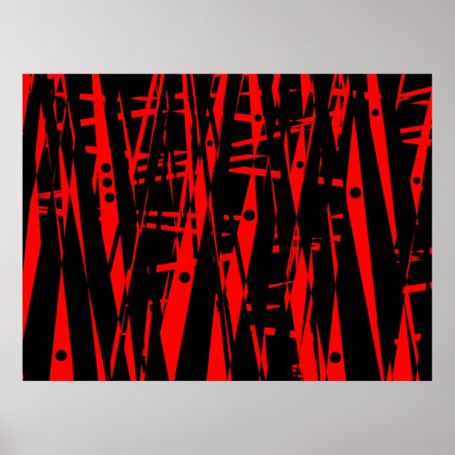Abstract in Red and Black Poster (Front)
