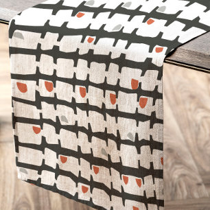 Abstract in red and black tablecloth